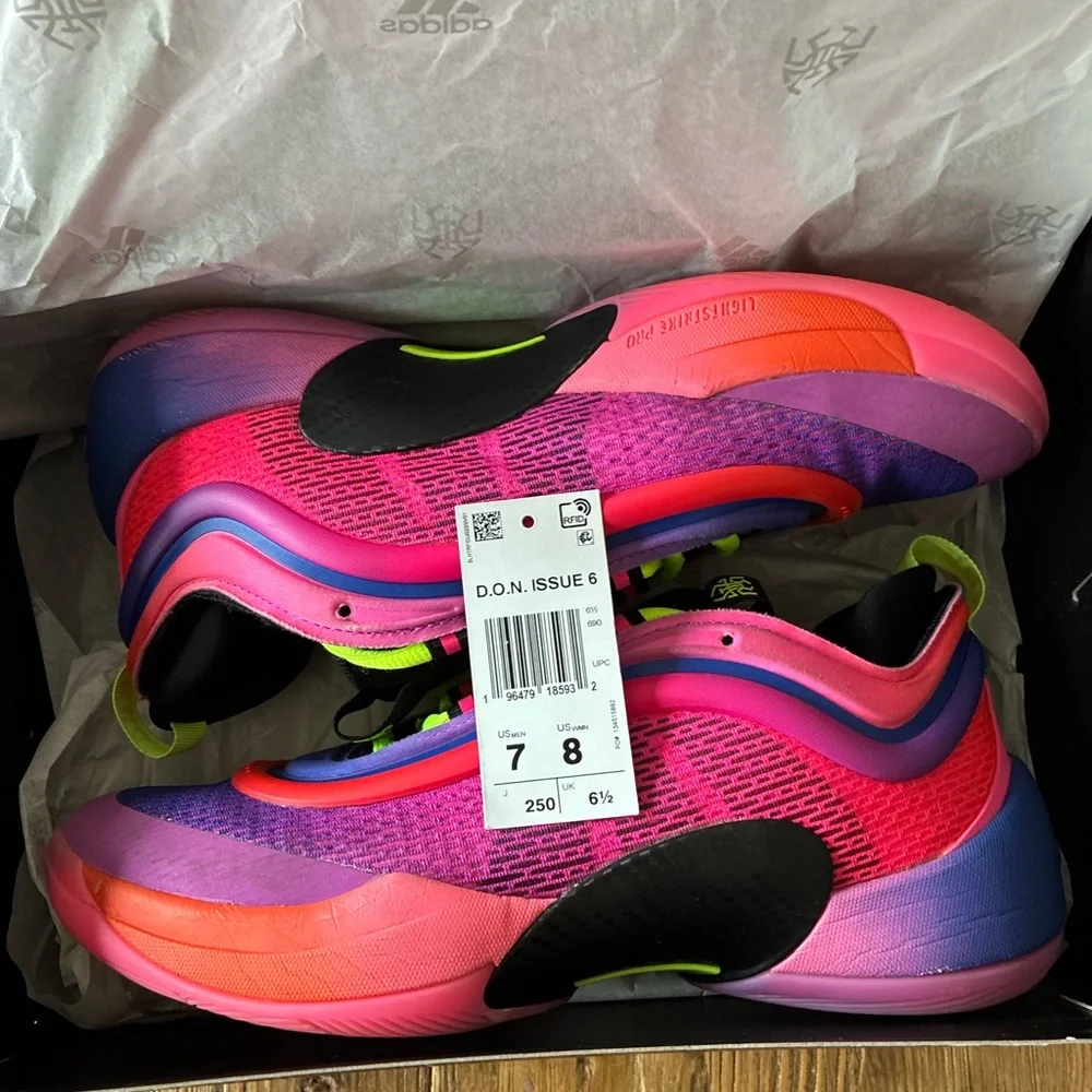 Adidas D.O.N. Issue 5 Pink and Purple Sneakers - Picture 1 of 5